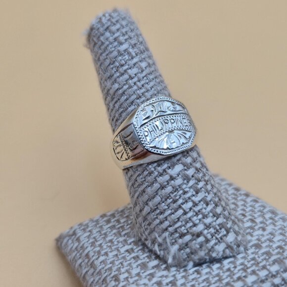 Size 8 Sterling Silver 1945 Philippines Quality Band Ring A5159 - Picture 2 of 8